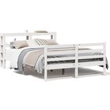 vidaXL Okvir kreveta bez madraca bijeli 140 x 190 cm masivna borovina Cijene