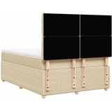  Krevet s oprugama i madracem krem 160x200 cm od tkanine | shoptok.hr
