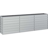 vidaXL Povišena vrtna gredica 240 x 40 x 77 cm pocinčani čelik srebrna | shoptok.hr