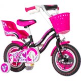 Venera Bike LITTLE HEART 12” DEČIJA BICIKLA CRNO ROZA | ePonuda.com