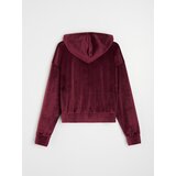 Sinsay Baršunasta hoodie majica s bižuternom aplikacijom | shoptok.hr