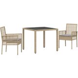  Komplet 2 Bež Poli ratan 90 x 90 x 75 cm UV-odporni materiali | Shoptok.si