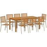  Vrtni set za objed 9 pcs Bež Čvrsto drvo akacije | Eponuda.com