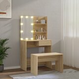  Set toaletnog stolića boja hrasta sonome LED konstruirano drvo | shoptok.hr