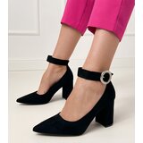 D/CEO Black block-heeled pumps with buckle and rhinestones Vellus | ePonuda.com