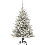 vidaXL Umjetno božićno drvce s rasvjetom i setom kuglica Zelena 120 cm | shoptok.hr