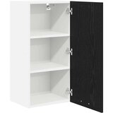 vidaXL Viseča omarica s polico Riga Črni hrast in bela 40 x 31 x 80 cm | Shoptok.si