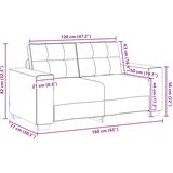  Dvosjed svijetlosiva 160x77x82 cm baršun | shoptok.hr