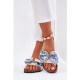 Boto Women's Slide Sandals With Bow On Cork Platform Blue Lisandrea | shoptok.hr