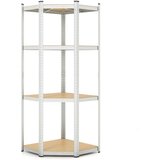 Costway 4-stopenjski vogalni regal Beli regal za shranjevanje, (5000008829) | Shoptok.si