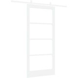  Klizna vrata Bijelo 93 x 202 cm Masivna borovina i staklo | shoptok.hr