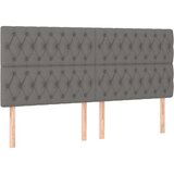  Box spring postelja z vzmetnico LED temno siva 200x200 cm blago, (20726841) | Shoptok.si