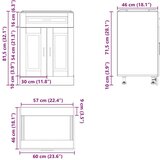 vidaXL Kuhinjska osnovna omarica Porto artisan hrast inženirski les | Shoptok.si