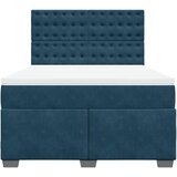  s oprugama i madracem plavi 140x190 cm baršunasti | shoptok.hr