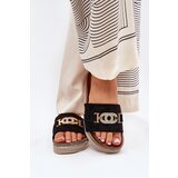Boto Women's Slippers With Golden Detail On Platform With Glitter Black Eanes | Shoptok.si