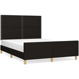 Posteljni okvir z vzglavjem črn 140x200 cm blago, (20737550) | Shoptok.si
