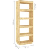 vidaXL knjižna omara za razdelitev prostora 60x35x167 cm borovina | Shoptok.si