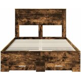  Krevetna konstrukcija s ladicama Dimljeni hrast 120 x 190 cm | shoptok.hr