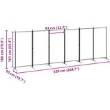  Razdjelnik prostora s 6 panela Bež 520 x 180 cm Tkanina | Eponuda.com