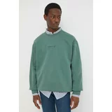 Levi's Bombažen pulover moška, zelena barva