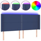  LED uzglavlje plavo 203 x 16 x 118/128 cm od tkanine | shoptok.hr
