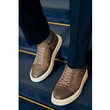 ALTINYILDIZ CLASSICS Men's Gray 100% Leather Comfortable Sole Sneaker Sports Shoes cene