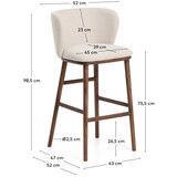 Kave Home Bež oblazinjen barski stol (višina sedeža 75 cm) Ciselia – | Shoptok.si