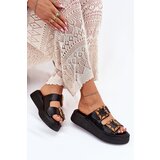 Boto Eco Leather Women's Sandals On Platform With Buckles Black Xanivia | Shoptok.si