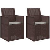  Vrtne stolice za blagovanje 2 pcs Smeđa i svjetlosiva PP | shoptok.hr