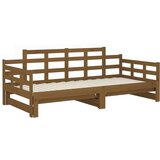  Izvlečna dnevna postelja medeno rjava borovina 2x(90x190) cm, (20601182) | Shoptok.si