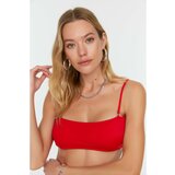 Trendyol Red Back Detailed Bandeau Bikini Top Cene