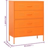 vidaXL Ladičar narančasti 80 x 35 x 101,5 cm čelični | shoptok.hr