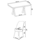 Hanah home vals - white, chrome, grey whitechromegrey dining table & chairs set (5 pieces) | Eponuda.com