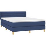  Krevet s oprugama i madracem plavi 140x200 cm od tkanine | shoptok.hr