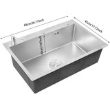 Oem Kuhinjski umivalnik, nerjaveče jeklo, sodoben dizajn -Srebrna, (5000140161) | Shoptok.si
