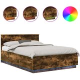  Krevetna konstrukcija S LED lampica Dimljeni hrast 140 x 200 cm | shoptok.hr