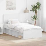  Konstrukcija postelje Bela 100 x 200 cm Masivno borovo les, (5000103039) | Shoptok.si