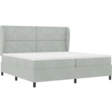  Box Spring postelja z vzmetnico svetlo siva 200x200 cm žamet, (22051158) | Shoptok.si