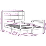  Krevet s regalom za knjige bez madraca 150x200 cm masivno drvo | shoptok.hr