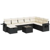 vidaXL 9-dijelni set vrtnih sofa s jastucima crni od poliratana | shoptok.hr