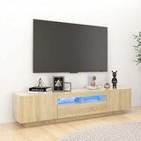 TV ormarić s LED svjetlima boja hrasta sonome 180 x 35 x 40 cm Cene
