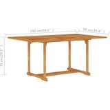  Vrtni stol 150 x 90 x 75 cm od masivne tikovine | shoptok.hr