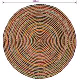  Tepih za područje Šareni Ø 240 cm Juta - Šareni 240 cm | shoptok.hr