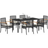  Vrtni set za objed s jastukom 7 pcs Crna Ratan | shoptok.hr