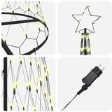vidaXL LED božično drevesce Toplo bela 138.5 x 138.5 x 399 cm Kovina | Shoptok.si