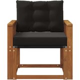  2 Komad Set vanjskih sofa Čvrsto drvo akacije i Textilene - Prirodna i crno Okomite letvice | shoptok.hr