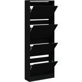 vidaXL Omarica za čevlje črna 60x21x163,5 cm inženirski les | Shoptok.si