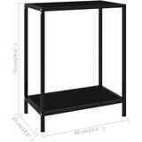  Konzolni stol crni 60 x 35 x 75 cm od kaljenog stakla | shoptok.hr