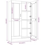  Vitrina siva boja hrasta sonome 82,5 x 30,5 x 150 cm drvena | shoptok.hr