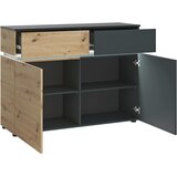 Modern Living Široka Komoda Luci, Barva Hrasta, Antracit | Shoptok.si